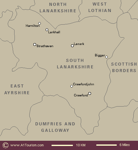 South Lanarkshire map