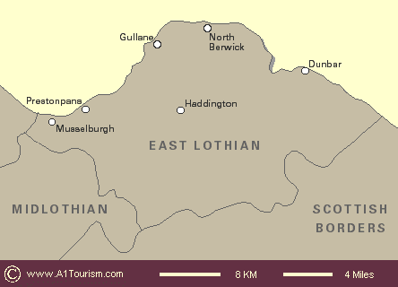 East Lothian map
